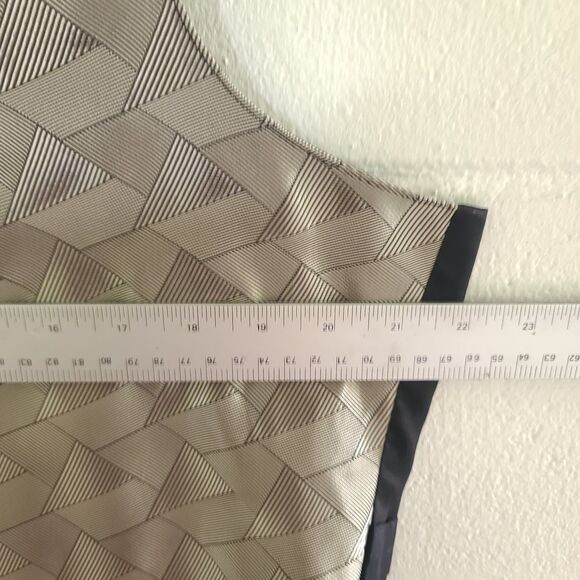 BACHRACH Geometric Pattern Shiny Silver Grey Suit Vest Size Medium 39-41 EUC!!! - Picture 5 of 9